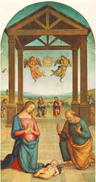  Pietro Pintura al %c3%b3leo - Políptico de San Agustín El Presepio Renacimiento Pietro Perugino